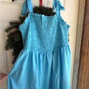 SHEIN Blue Smocked Casual Dress